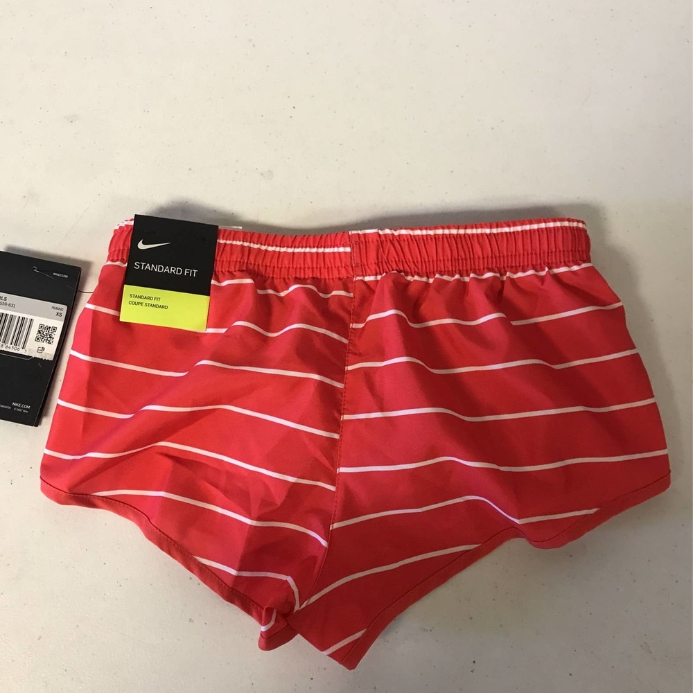 Nike Girls XS Dri-Fit Tempo Sprinter Side Stripe Running Shorts - Picture 3 of 4